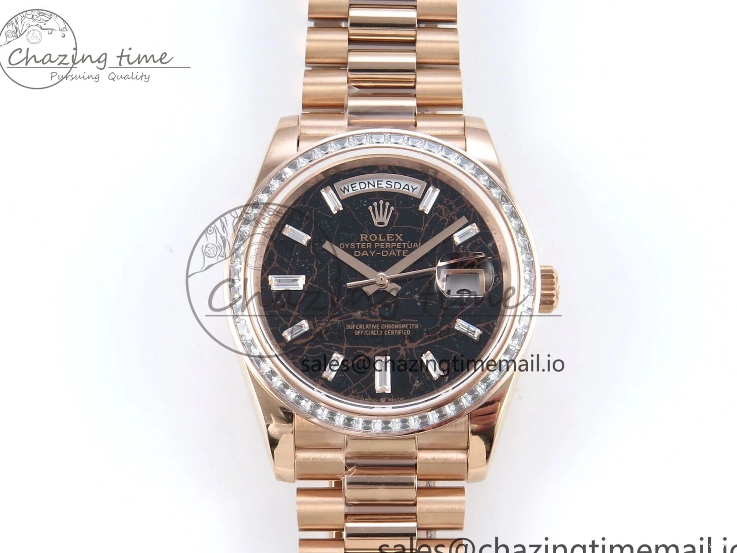 V5 DayDate Slate QF 40 Diamonds Eisenkiesel Weight) 1:1 Bracelet President Dial Bezel Edition on (Gain RG A2836 Best 0205